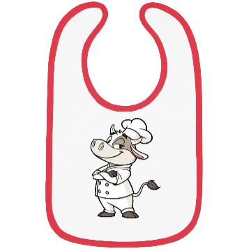 Discover Charming Cow Chef Cartoon Illustration Bibs
