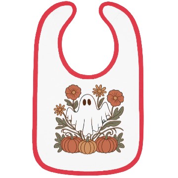 Discover Floral Halloween Flower Pumpkin Ghost Cottagecore Bibs