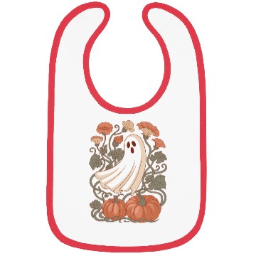 Discover Floral Halloween Flower Pumpkin Ghost Cottagecore Bibs