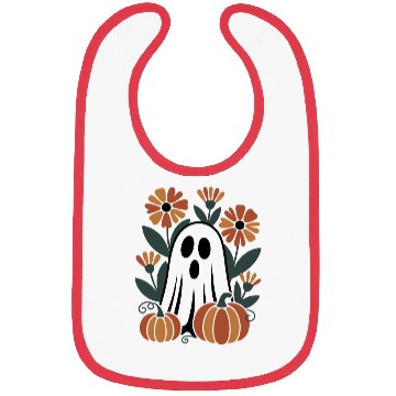 Discover Floral Halloween Vintage Ghost Flower Pumpkin Bibs