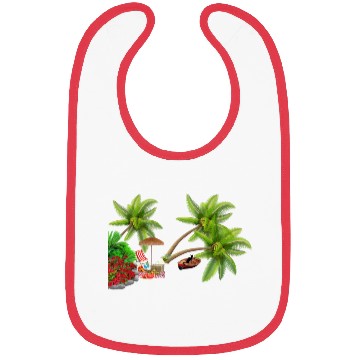 Discover Tropical Island Paradise Scene Bibs