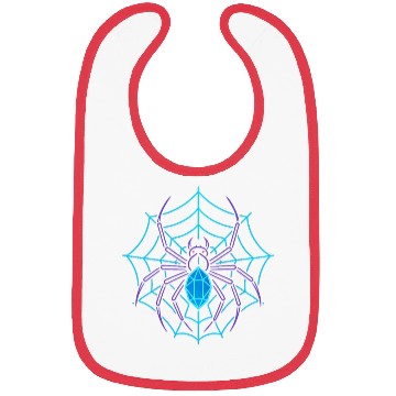Discover Neon Geometric Spider and Web Design Bibs