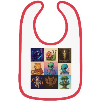 Discover Whimsical Celestial Animal and Alien Designs Bibs