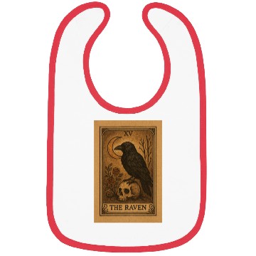 Discover Gothic Raven Tarot Card Design Bibs