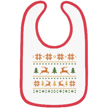 Discover Festive Winter Reindeer and Snowflake Pattern Bibs