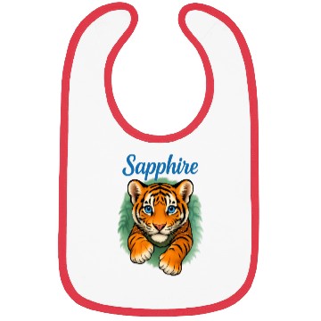 Discover Vivid Tiger Cub Illustration - Sapphire Bibs