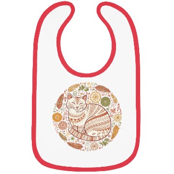 Discover Boho Cat – Cozy Mandala Feather Circle Bibs