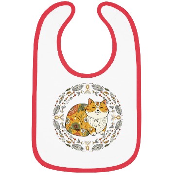 Discover Boho Cat – Warm Feathered Circle Design Bibs