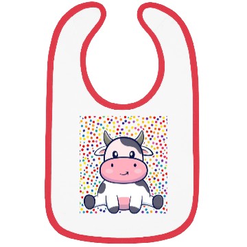 Discover Cute Cartoon Cow with Polka Dots Bibs
