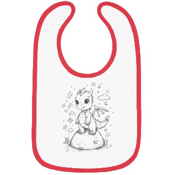 Discover Whimsical Baby Dragon Stardust Illustration Bibs