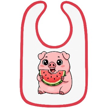 Discover Sweet pig watermelon summer fruit vacation farm Bibs