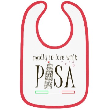 Discover Madly in Love with Pisa, tower hand drawn Design Bibs