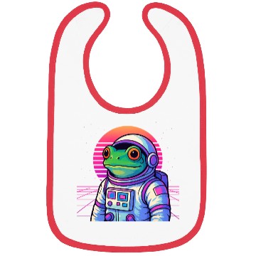 Discover Retro Frog Astronaut Bibs