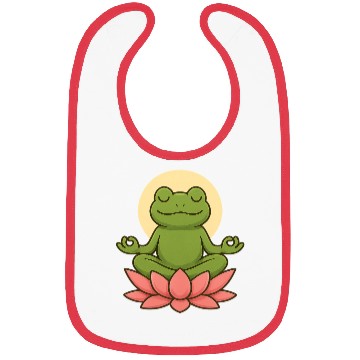 Discover Serene Green Frog Meditation Design Bibs