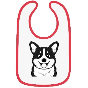 Discover Happy Corgi Face Bibs