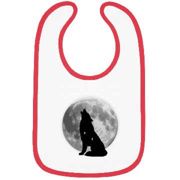 Discover Wolf Howling at Full Moon Design Bibs