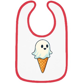Discover Cute Ghost Ice Cream Illustration Bibs