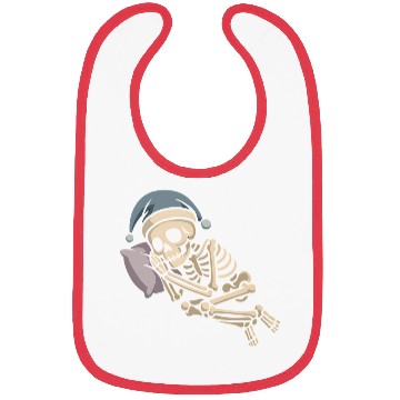 Discover Festive Skeleton Relaxing in Holiday Gear Bibs