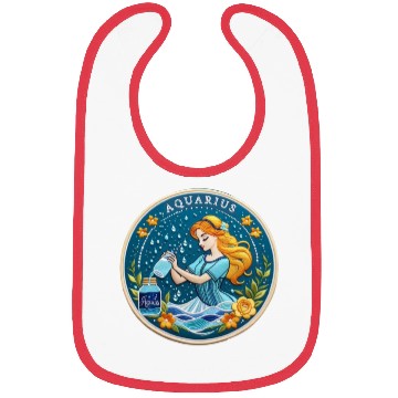 Discover Aquarius Stylish Watercolor Zodiac Illustration Bibs