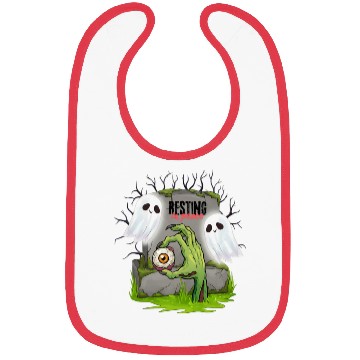 Discover Spooky Graveyard with Ghosts and Eye Bibs