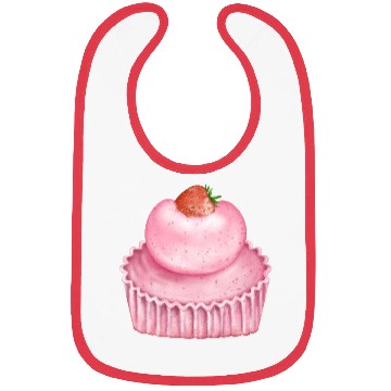 Discover Strawberry Pink Pastry Design Bibs