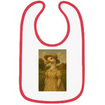 Discover Whimsical Duck Lady in Vintage Dress Bibs