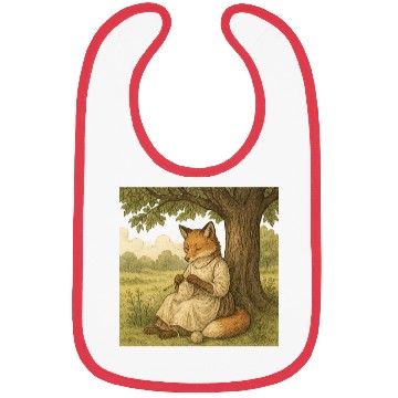 Discover Whimsical Fox Knitting Under Tree Bibs