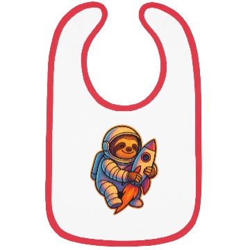 Discover Joyful Sloth Astronaut Rocket Scene Bibs