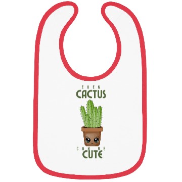 Discover Adorable Cactus with Big Eyes Design Bibs