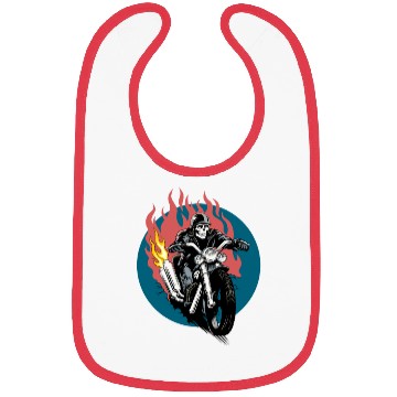 Discover Skull Rider on Flaming Motorcycle Bibs