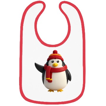 Discover Festive Penguin in Winter Gear Bibs