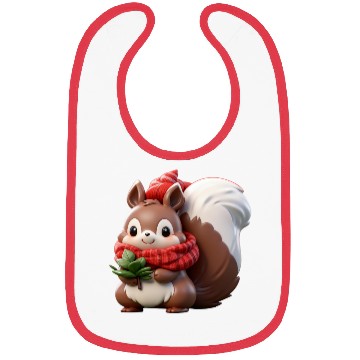 Discover Festive Squirrel with Plaid Hat and Scarf Bibs