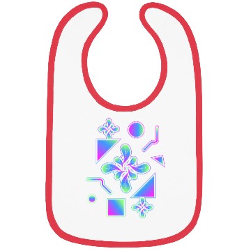 Discover Neon Abstract Flower and Geometric Motifs Bibs