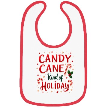 Discover Candy Cane Holiday Celebration Design Bibs