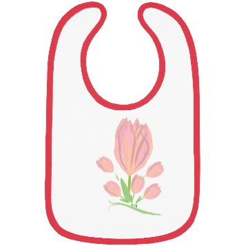 Discover Elegant Pink Tulips  Illustration Bibs