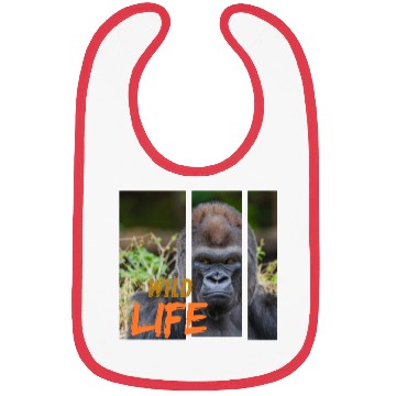Discover Gorilla Wildlife Portrait Bibs