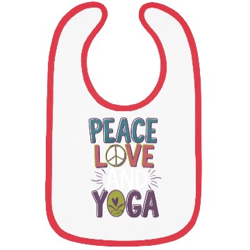 Discover Peace Love Yoga Design Bibs
