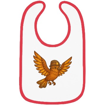 Discover Steampunk Owl with Gears and Lantern Bibs