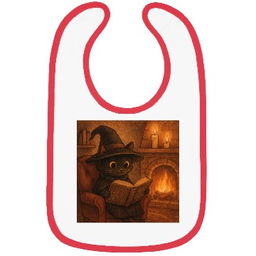 Discover Enchanted Cat Witch by the Fireplace Bibs
