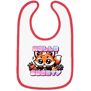 Discover Adorable Fox with Fruit Greeting Bibs