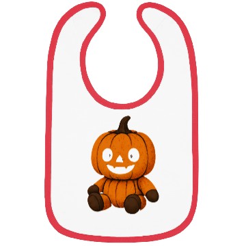 Discover Pumpkin Plush Toy with Jack-o'-Lantern Face Bibs