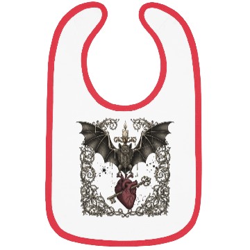 Discover Gothic Bat Heart Candle Design Bibs