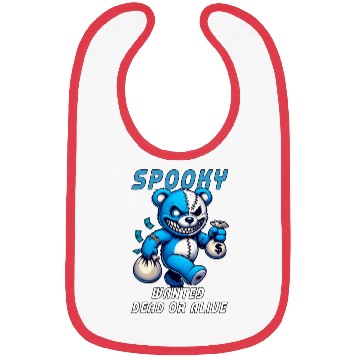 Discover Spooky Teddy Bear Wanted Dead or Alive Halloween Bibs