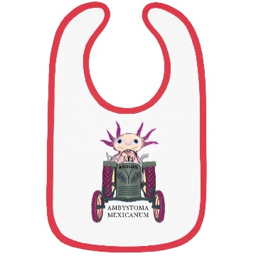 Discover Axolotl tractor cartoon design, Hand drawn Bibs