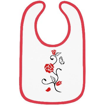 Discover Rose Vine Butterfly 2 Color Bibs