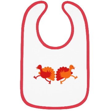 Discover Thanksgiving Turkey Birds two running away! Bibs