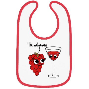 Discover "I like mature men" Grape / Wine Vector Design Bibs
