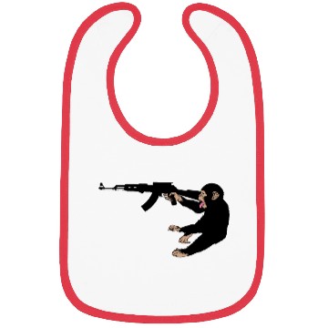 Discover monkey holding a gun Bibs