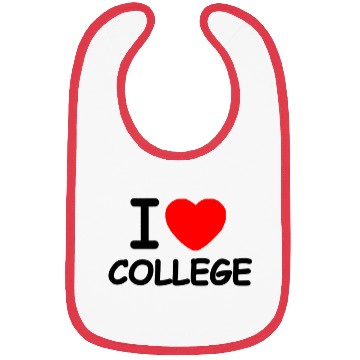 Discover I Love College Bibs