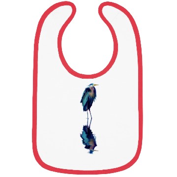 Discover Great Blue Heron Stands Reflected Bibs